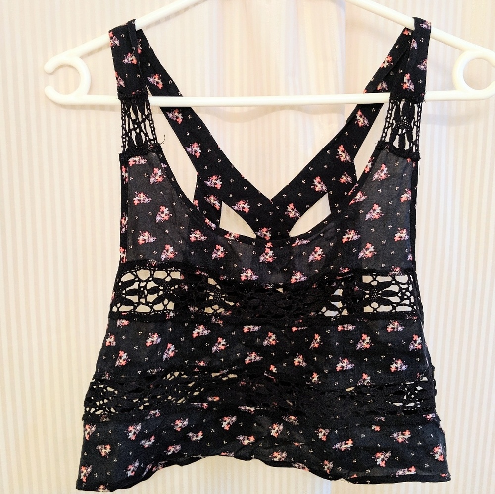 BOHO Free People Floral Crop Top